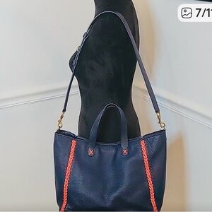Tory Burch Navy and Red Women's Tote Bag